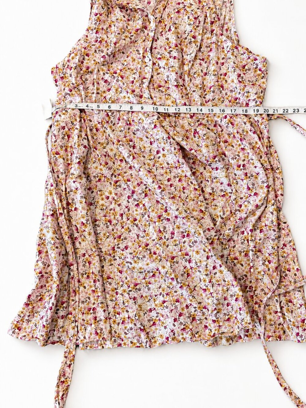 Torrid Floral Button Front Midi Dress Tie Waist Sleeveless Size 3 (3X) - Picture 4 of 5